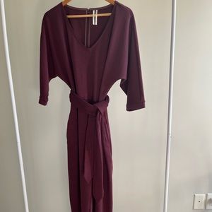 Anthropologie purple jumpsuit